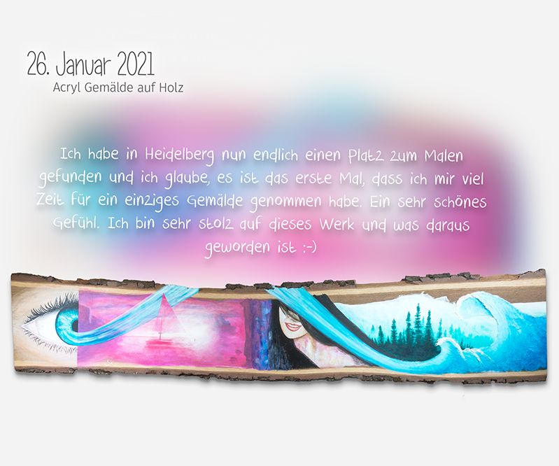 Ich habe in Heidelberg nun endlich einen Platz zum Malen gefunden und ich glaube, es ist das erste Mal, dass ich mir viel Zeit für ein einziges Gemälde genommen habe. Ein sehr schönes Gefühl. Ich bin sehr stolz auf dieses Werk und was daruas geworden ist :-)